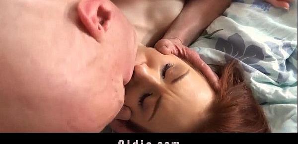  Step old dad fuck wakeup call from young mistress horny for mouth cum
